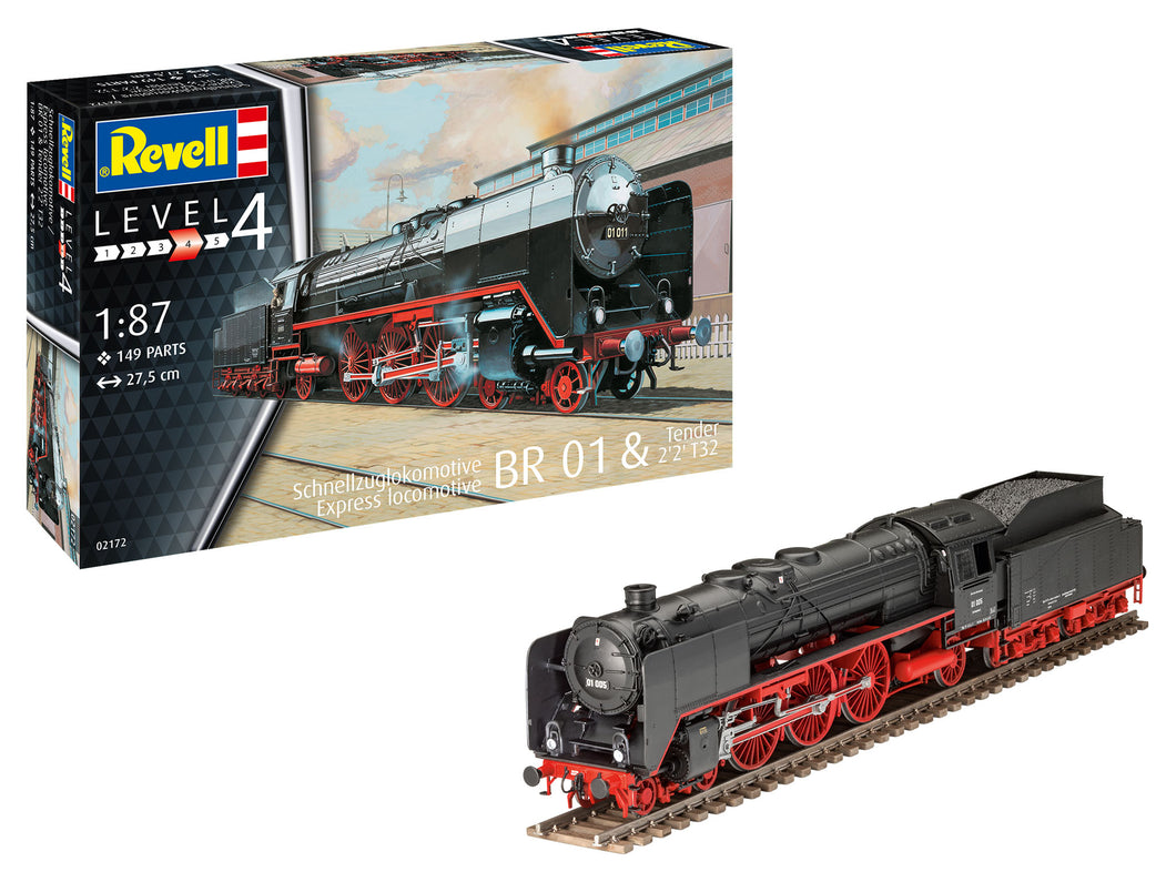 1/87 Express Locomotive BR01 with Tender 2'2' T32 - Hobby Sense