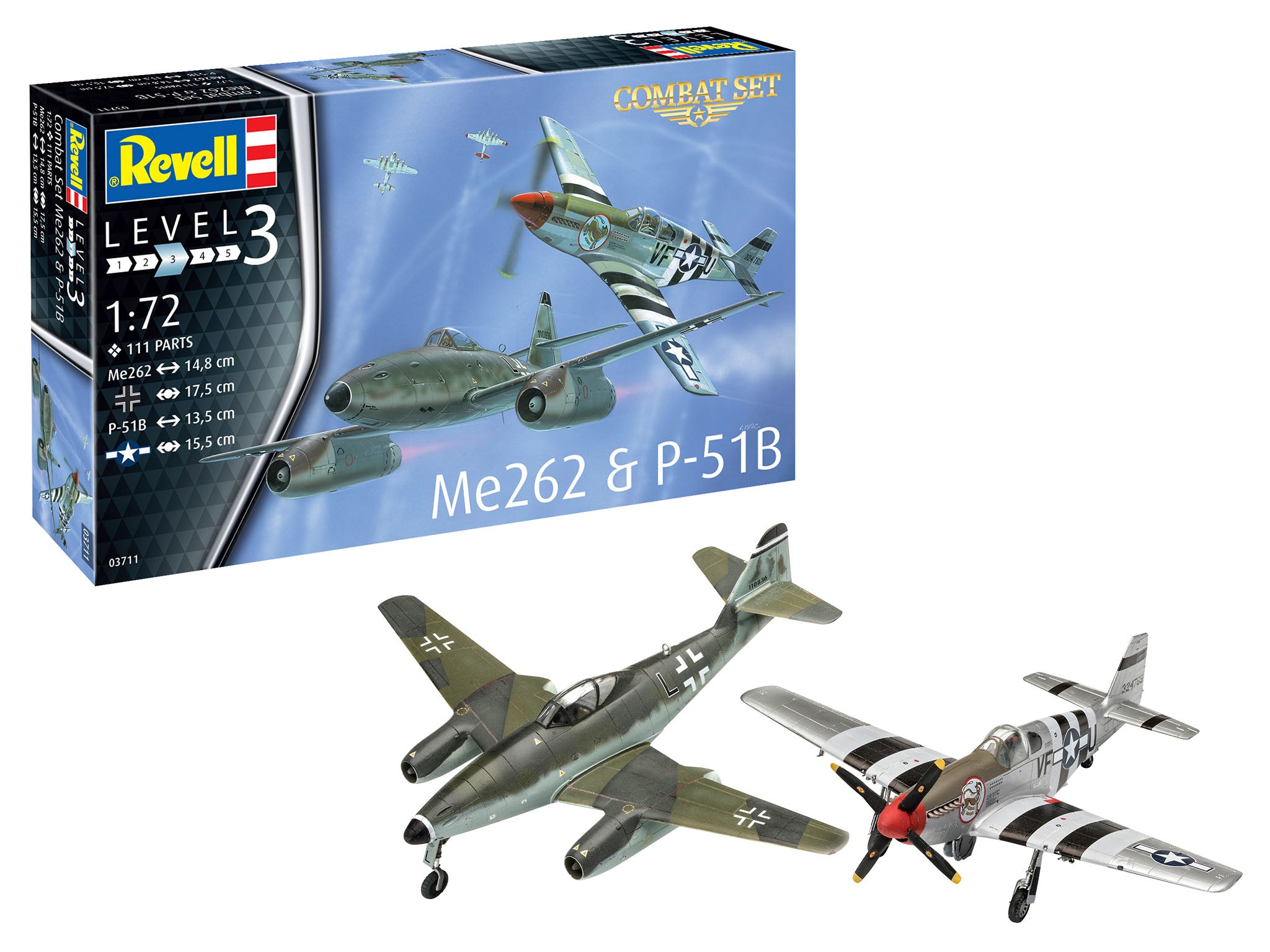 1/72 Combat Set Messerschmitt Me262 & P-51B Mustang - Hobby Sense