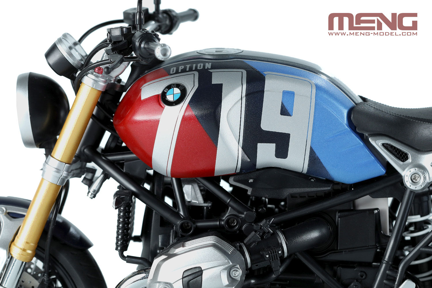 1/9 BMW R nineT Option 719 Mars Red/Cosmic Blue (Pre-colored Edition) - Hobby Sense