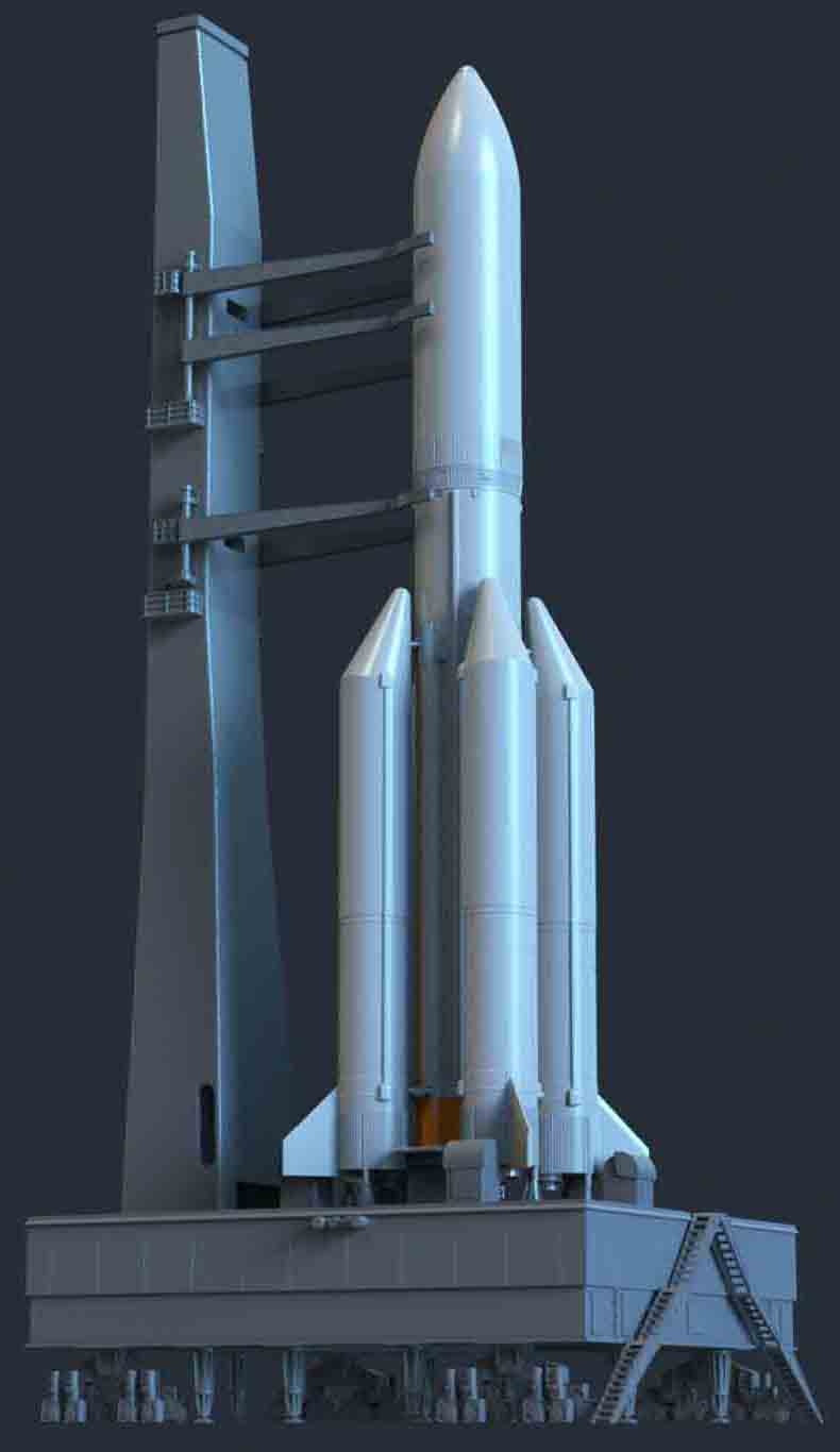 1/200 CZ-5B HLV & Mobile Launcher Platform, Rocket - Hobby Sense
