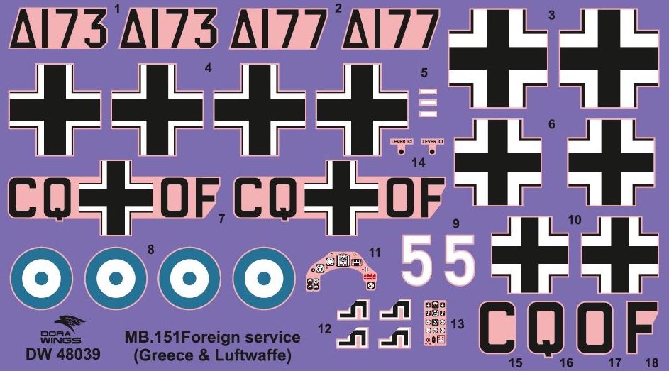 1/48 Marcel Bloch MB.151 Foreign Service (Greece & Luftwaffe) - Hobby Sense