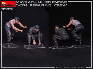 1/35 Maybach HL 120 Engine for Panzer III/IV Family w/Repair Crew - Hobby Sense