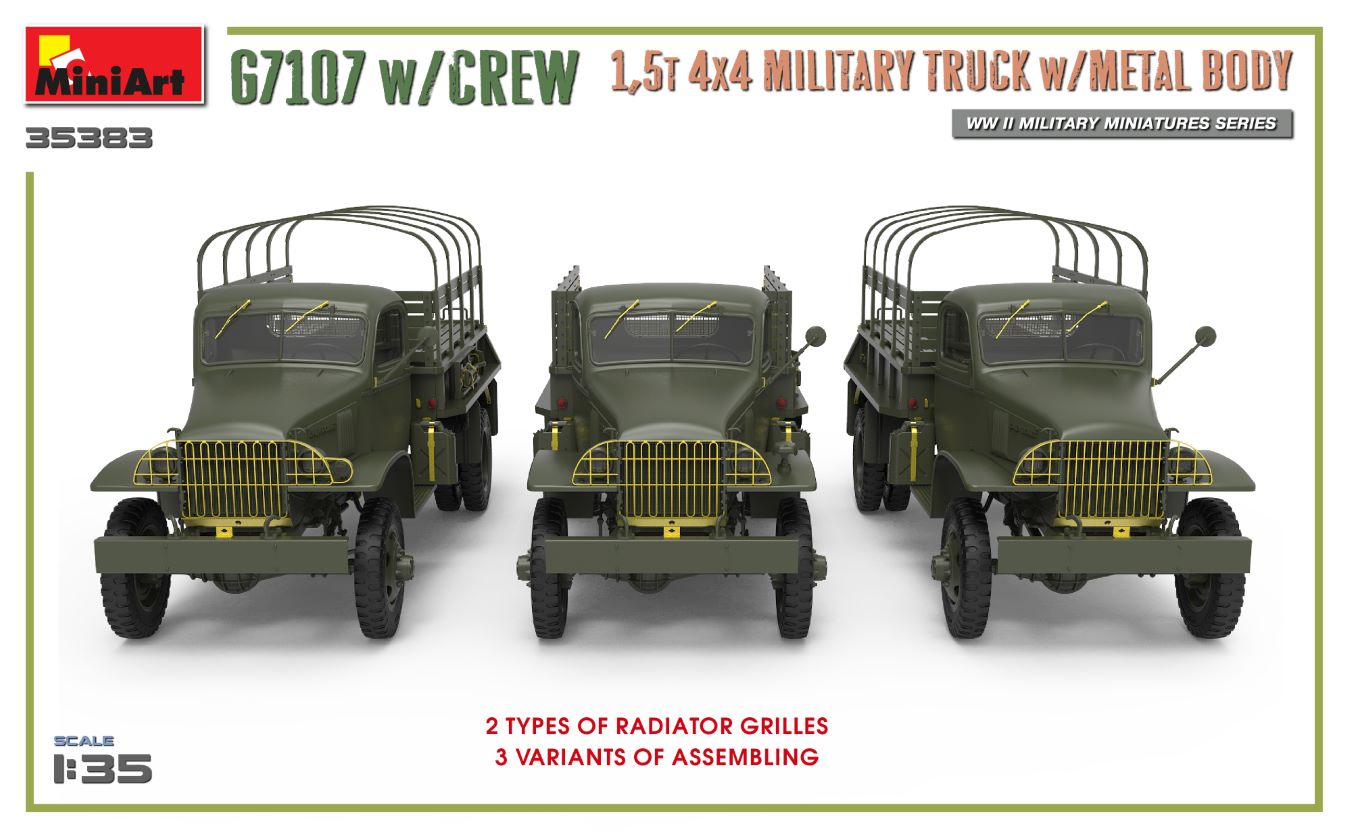 1/35 G7107 W/Crew 1,5T 4X4 Cargo Truck W/Metal Body - Hobby Sense