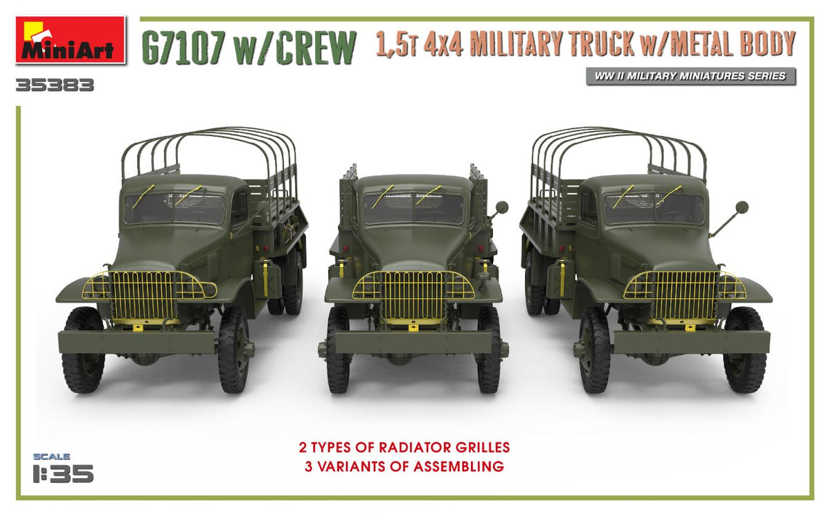1/35 G7107 W/Crew 1,5T 4X4 Cargo Truck W/Metal Body - Hobby Sense