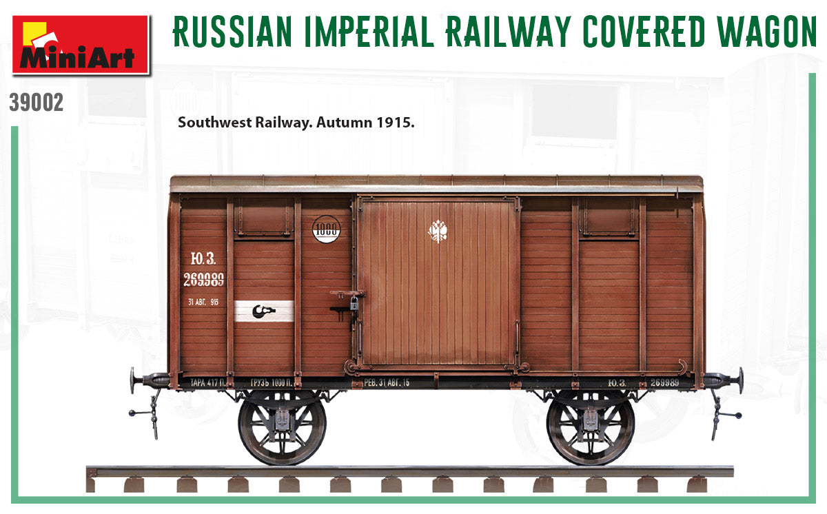 1/35 Russian Imperial Railway Covered Wagon - Hobby Sense