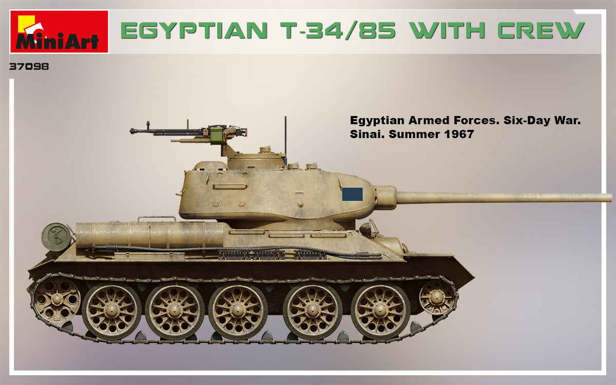 1/35 Egyptian T34/85 w/crew Tank - Hobby Sense