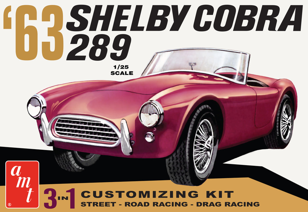 1/25 1963 Shelby Cobra 289 Customizing Car (3 in 1) - Hobby Sense