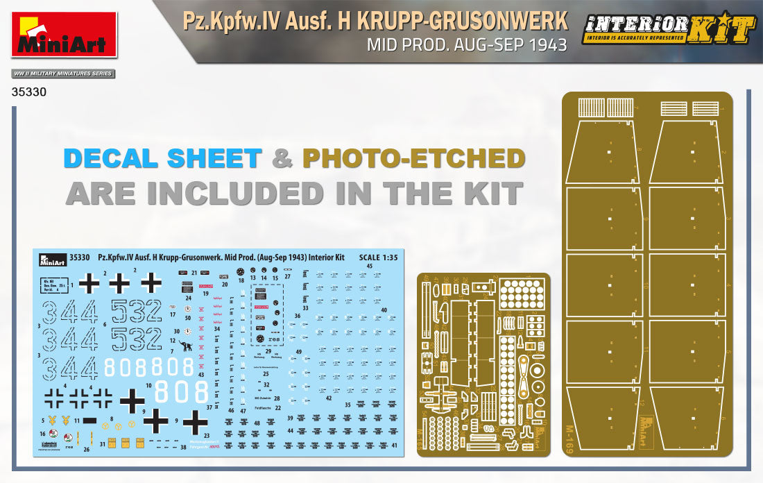 1/35 Pz.Kpfw.IV Ausf. H Krupp-Grusonwerk. Mid Production Aug-Sep 1943 Interior Kit - Hobby Sense