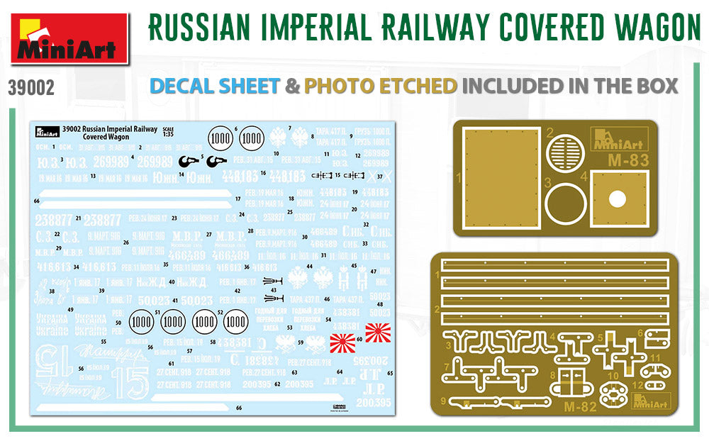 1/35 Russian Imperial Railway Covered Wagon - Hobby Sense