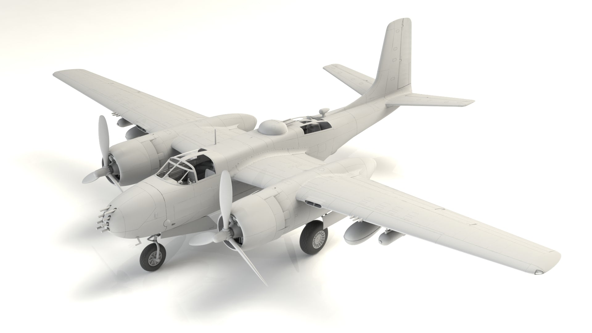 1/48 A-26B Invader Pacific War Theater, WWII American Bomber - Hobby Sense