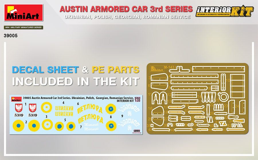 1/35 Austin Armored Car 3rd Series: Ukrainian, Polish, Georgian, Romanian Service Interior Kit - Hobby Sense