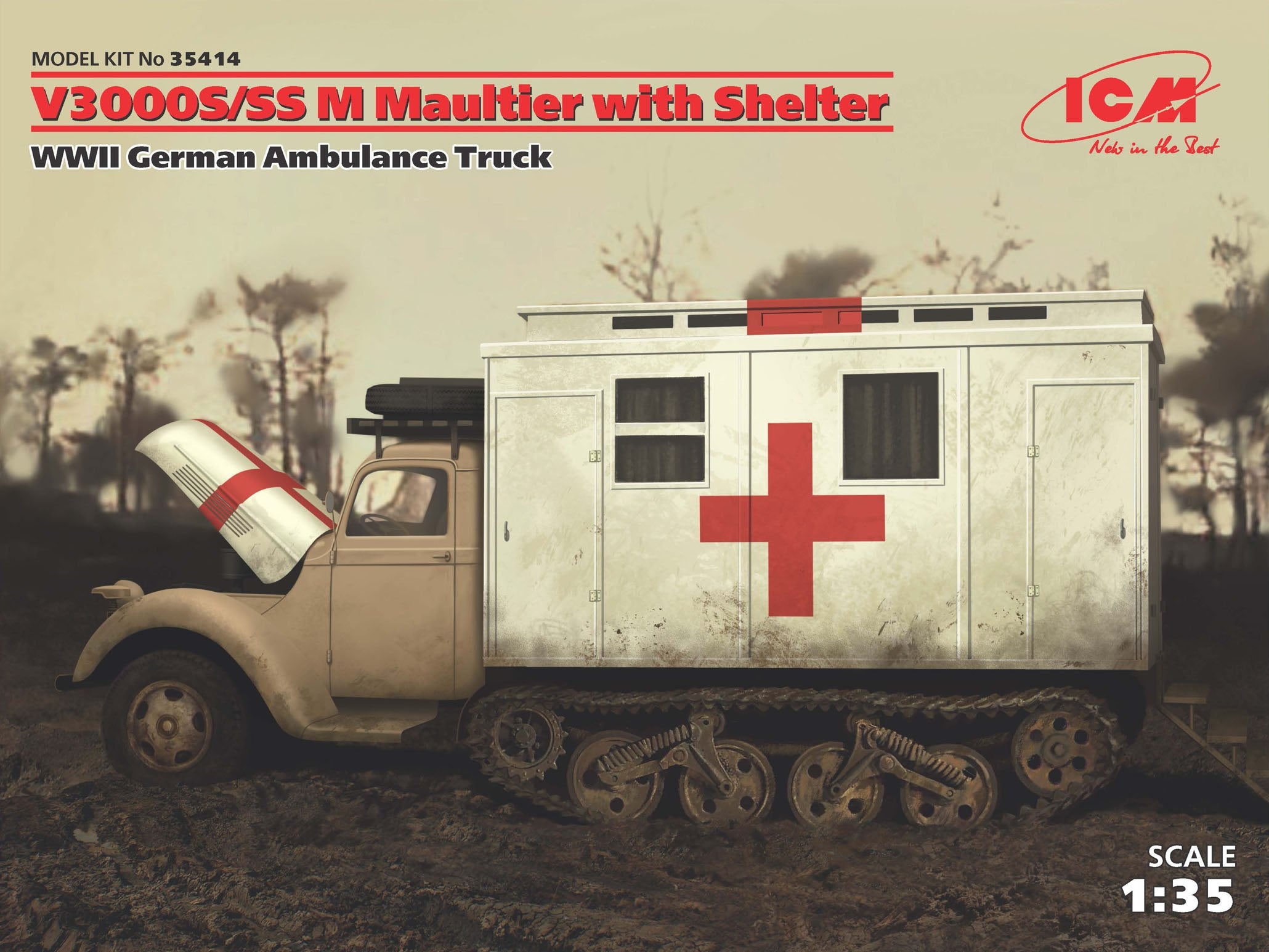 1/35 V3000S/SS M Maultier with shelter, German ambulance truck - Hobby Sense