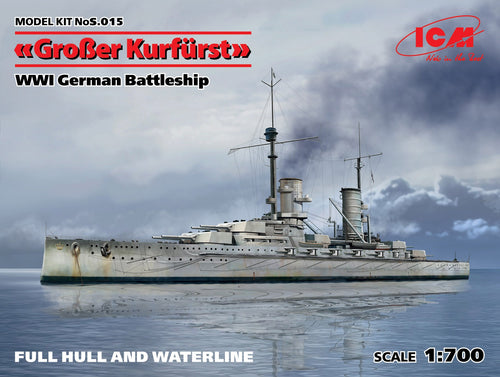 Groβer Kurfürst (full hull & waterline), WWI German Battleship - Hobby Sense