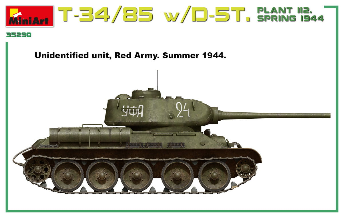 1/35 T34/85 w/D-5T. Plant 112 Spring 1944, Interior Kit - Hobby Sense