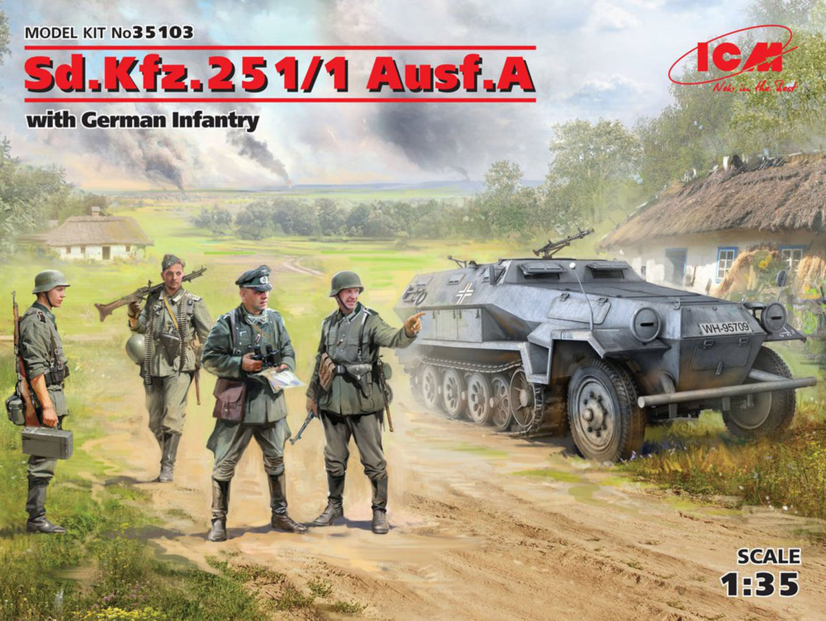 1/35 Sd.Kfz.251/1 Ausf.A with German Infantry - Hobby Sense