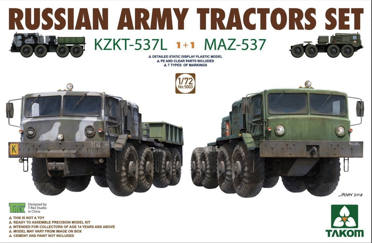1/72 Russian Army Tractors Set MAZ-537 & KTKT-537L - Hobby Sense
