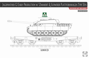 1/35 Jagdpanther G1 Early Production  w/ Zimmerit & Schwerer Plattformwagen Type Ssys - Hobby Sense