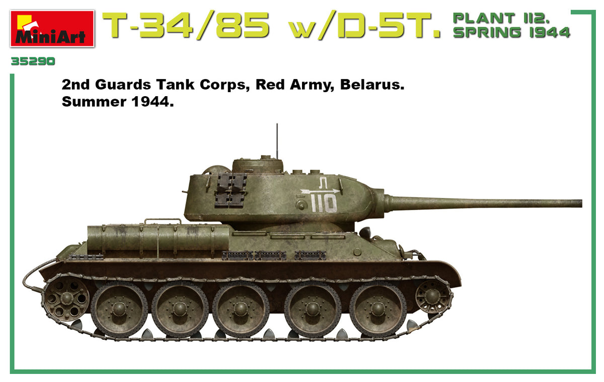 1/35 T34/85 w/D-5T. Plant 112 Spring 1944, Interior Kit - Hobby Sense