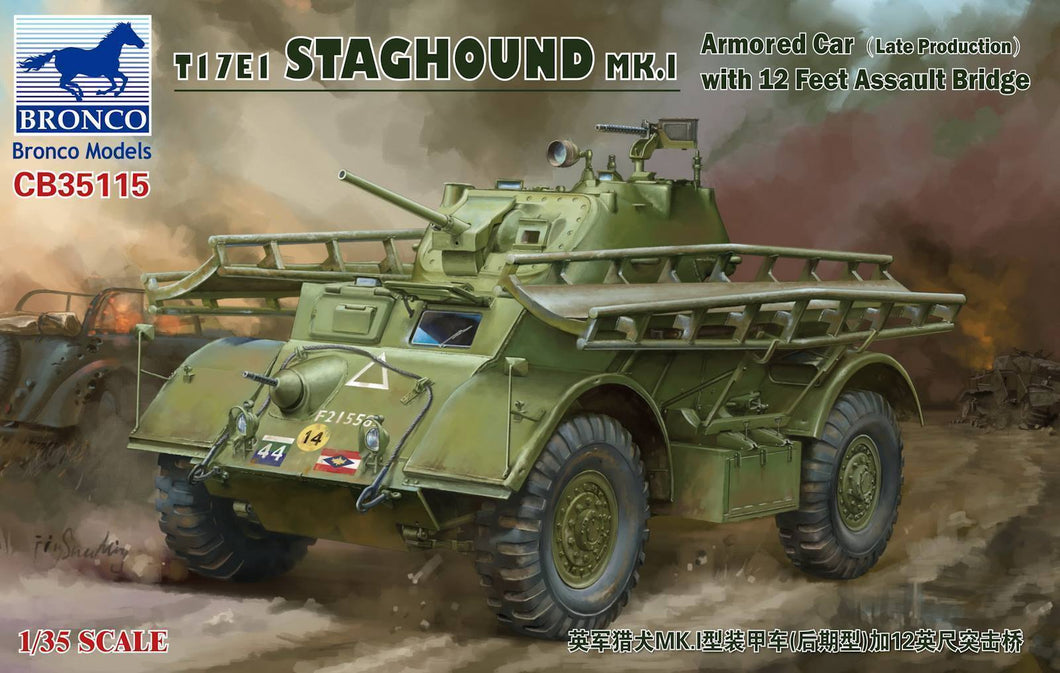 1/35 T17E1 Staghound Mk.I Armored Car w/12 Feet Assault Bridge, Canadian markings - Hobby Sense