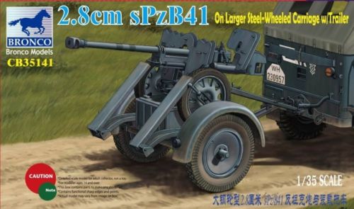 1/35 2.8cm sPzB41 on Larger Steel-Wheeled Carriage w/Trailer - Hobby Sense