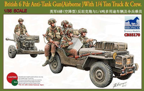 1/35 British 6 Pdr Anti Tank Gun with 1/4 Ton Truck and Crew - Hobby Sense