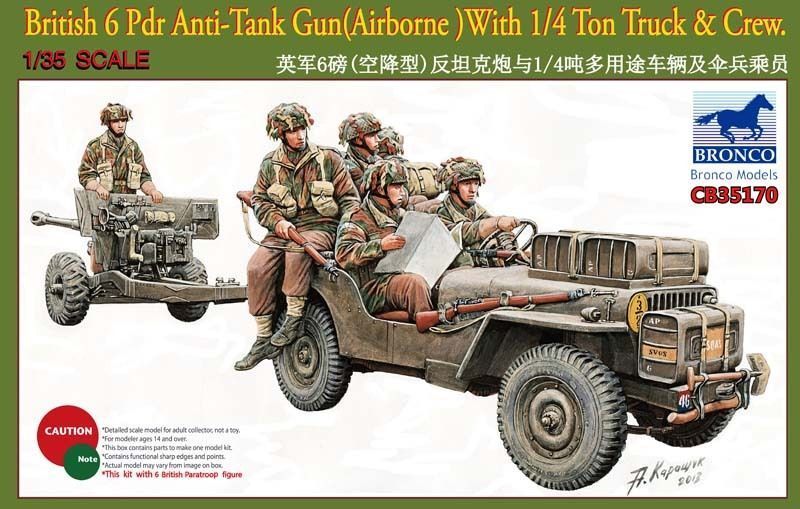 1/35 British 6 Pdr Anti Tank Gun with 1/4 Ton Truck and Crew - Hobby Sense