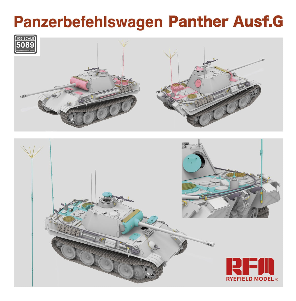 1/35 Panther Ausf.G Panzerbefehlswagen w/Workable Track Links - Hobby Sense