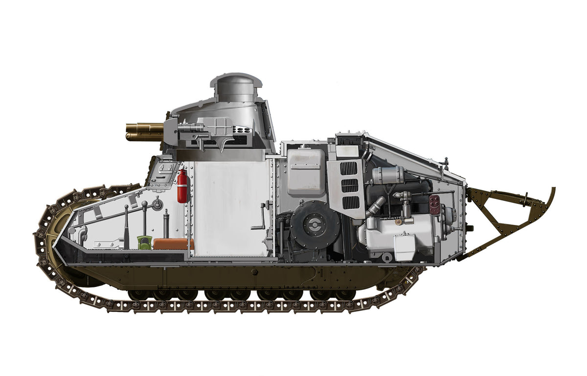 1/35 French FT-17 Light Tank (Cast Turret), Full Interior - Hobby Sense