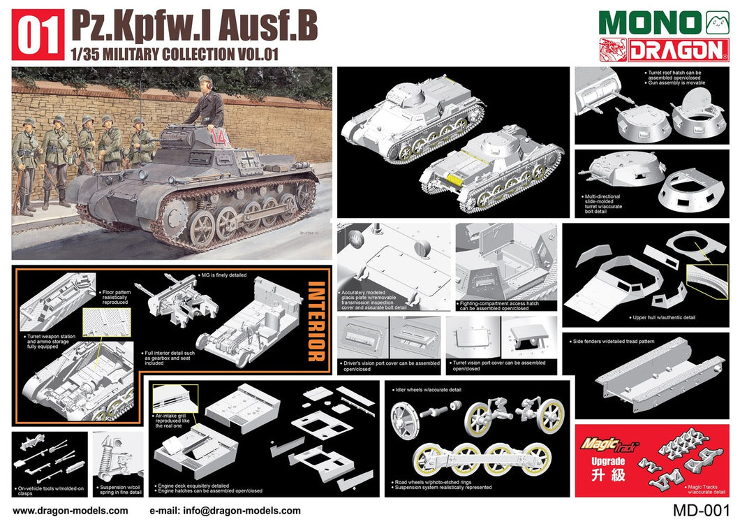 1/35 Pz.Kpfw.I Ausf.B w/Interior - Hobby Sense