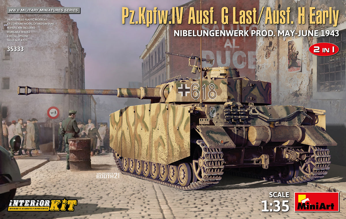 1/35 Pz.Kpfw.IV Ausf. G-Last/H-Early Nibelungenwerk Prod. (May-June 1943) 2 in 1 Interior Kit - Hobby Sense