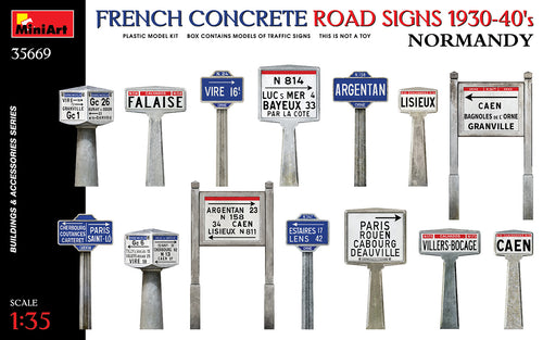 1/35 French Concrete Road Signs 1930-40's Normandy - Hobby Sense