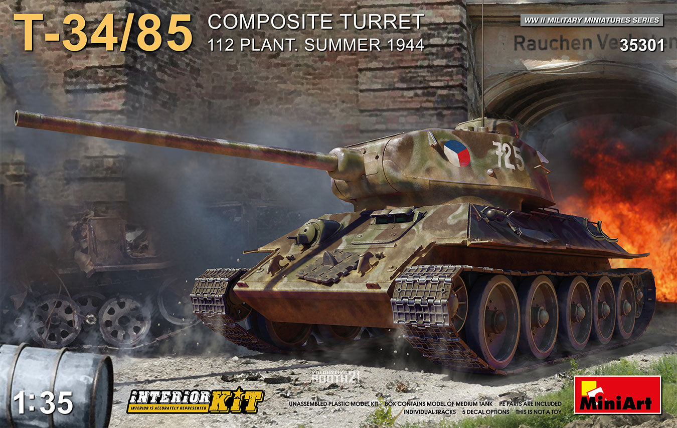 1/35 T34-85 Composite Turret. 112 Plant. Summer 1944 Interior Kit - Hobby Sense