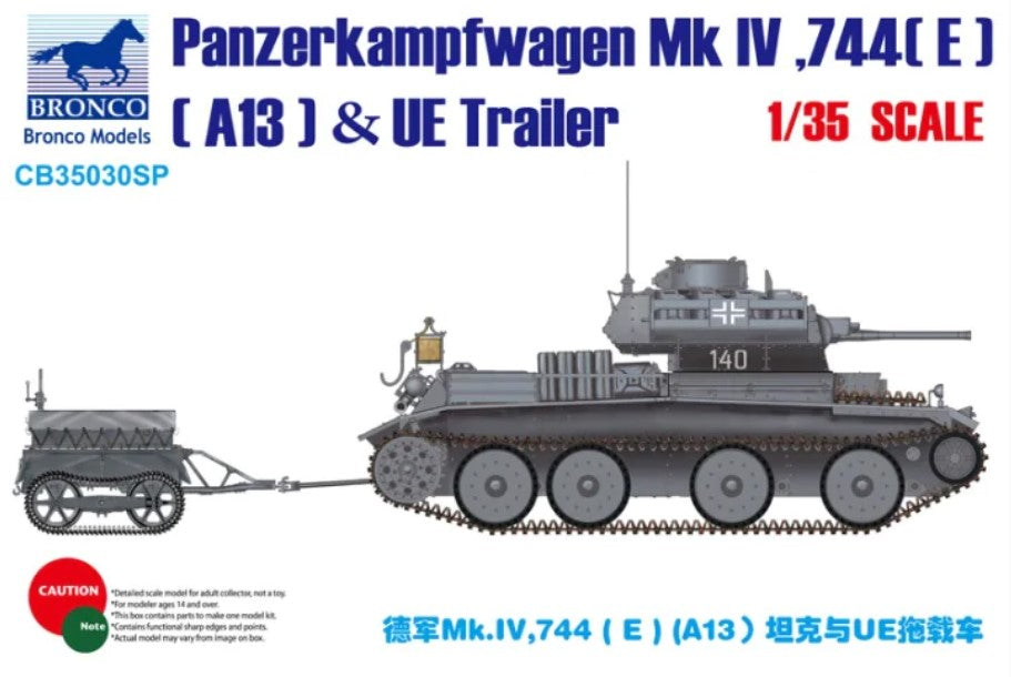 1/35 Panzerkampfwagen Mk.IV, 744(E)(A13) & UE Fuel Tank Trailer, Special Edition - Hobby Sense