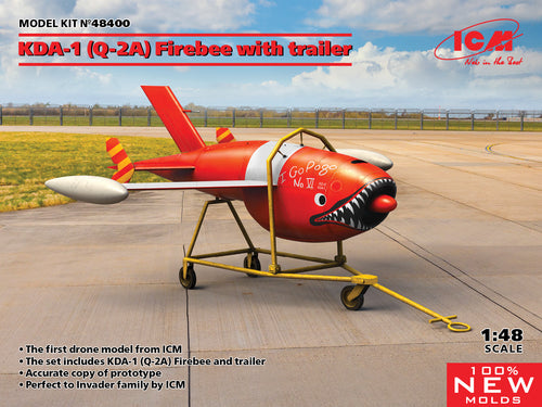 1/48 Q-2A (KDA-1) Firebee with Trailer, 1 airplane and trailer - Hobby Sense
