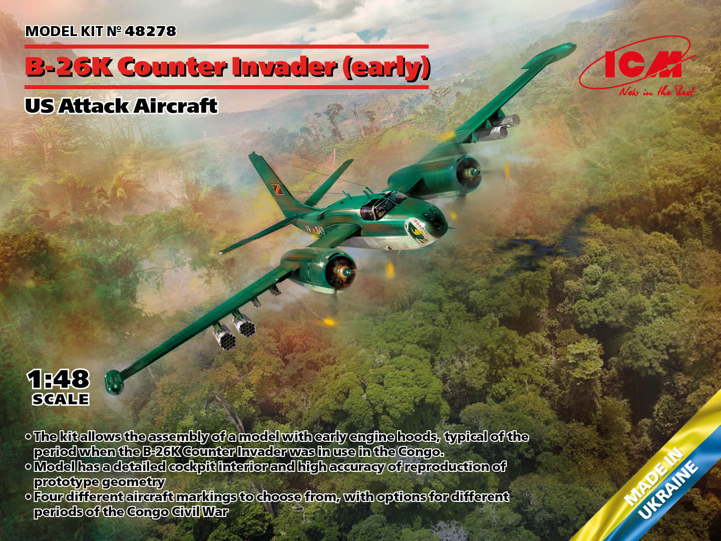 1/48 B26K Counter Invader Early, US Attack Aircraft - Hobby Sense