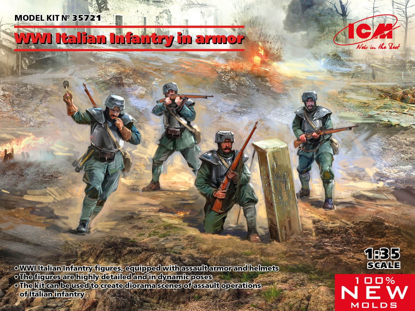 1/35 WWI Italian Infantry in Armor - Hobby Sense