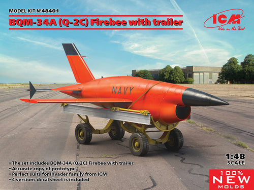 1/48 BQM34A Q-2C Firebee with trailer 1 airplane and trailer - Hobby Sense