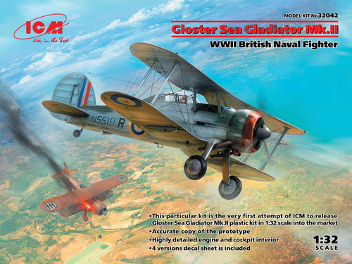 1/32 Gloster Sea Gladiator Mk.II, WWII British Naval Fighter - Hobby Sense