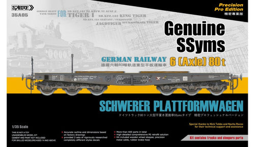 1/35 Genuine SSyms German Railway Schwerer Plattformwagen 6-Axle 80ton (Precision Pro Edition) - Super Value Edition - Hobby Sense