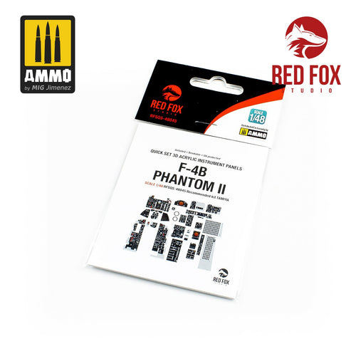 1/48 McDonnell Douglas F-4B Phantom II (for Tamiya Kit). Quick Set 3D Acrylic Instrument Panel - Hobby Sense