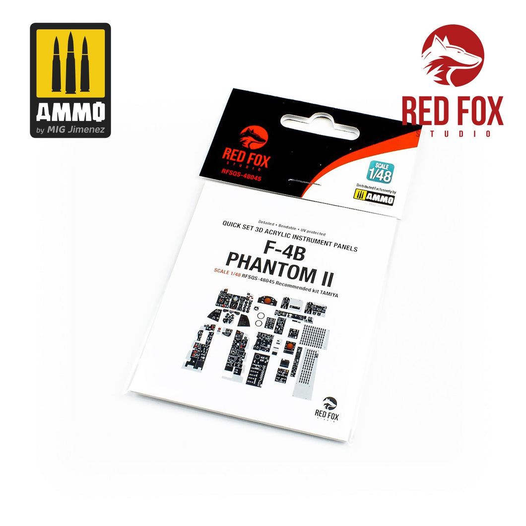 1/48 McDonnell Douglas F-4B Phantom II (for Tamiya Kit). Quick Set 3D Acrylic Instrument Panel - Hobby Sense