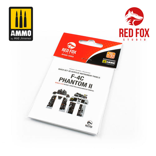 1/32 F-4C Phantom II (for Tamiya kit). Quick Set 3D Acrylic Instrument Panel - Hobby Sense