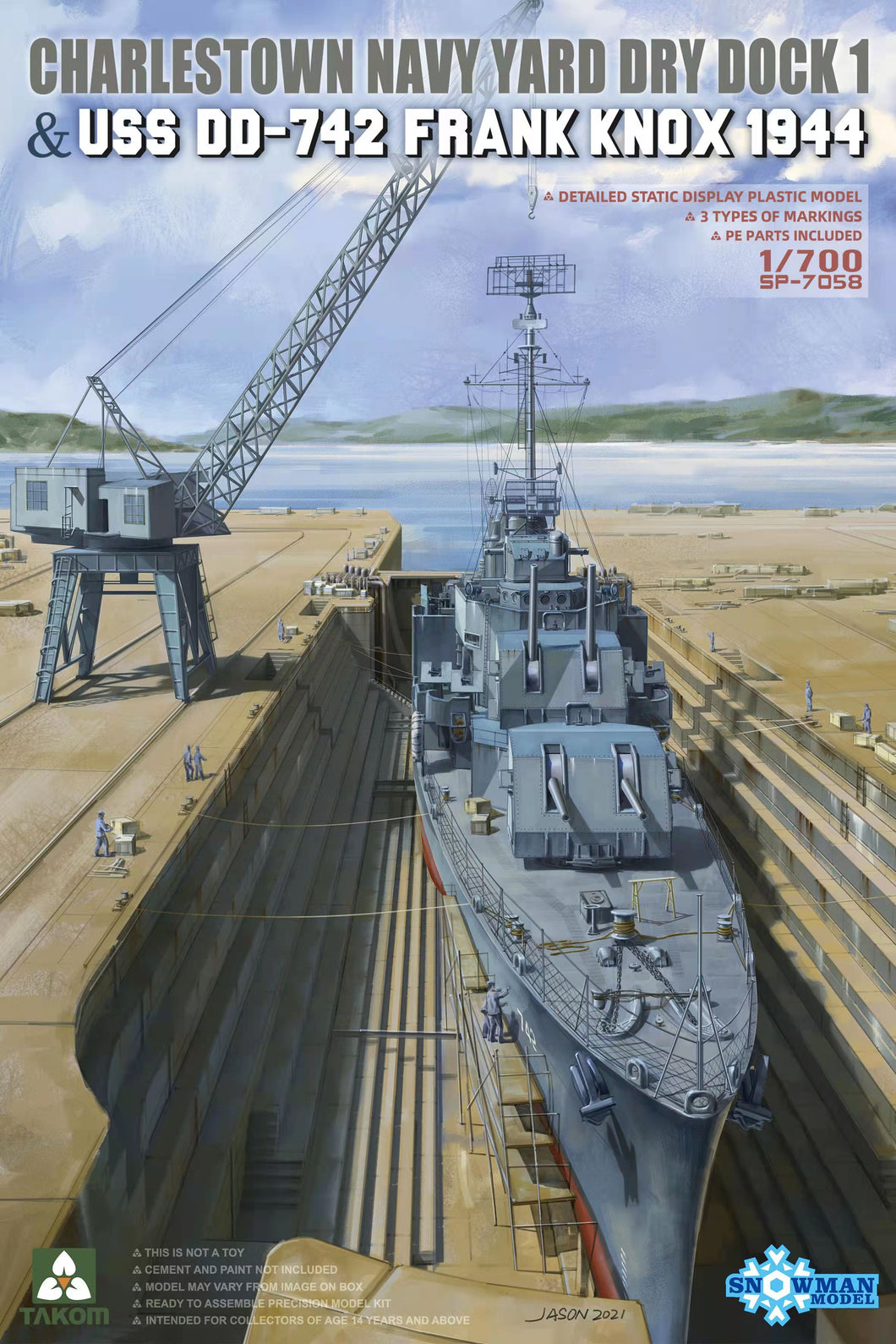 1/700 Charlestown Navy Yard Dry Dock 1 & USS Dd-742 Frank Knox 1944 - Hobby Sense