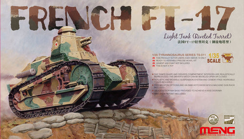1/35 French FT-17 Light Tank (Rivet Turret) - Hobby Sense