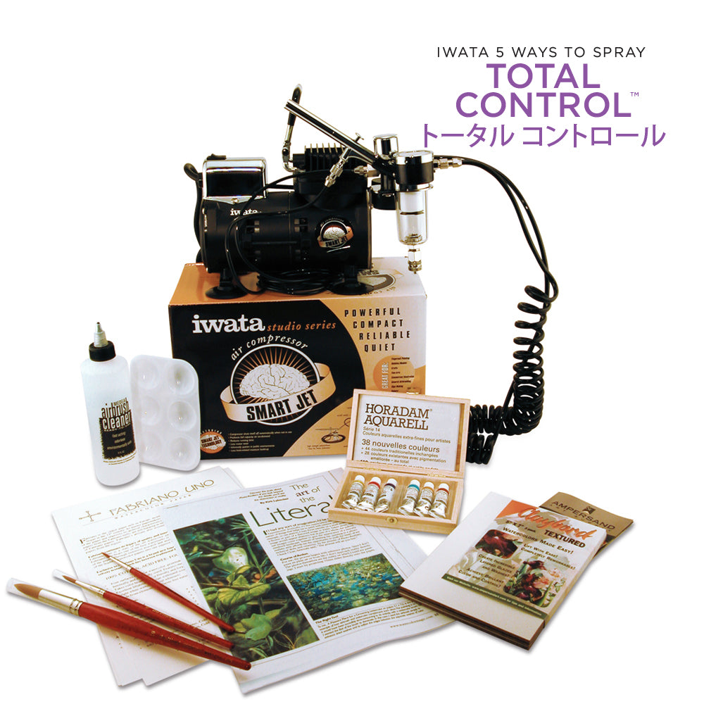 IWATA Watercolor Airbrush Kit with High Performance HP-C Plus with Smart Jet Compressor - Hobby Sense