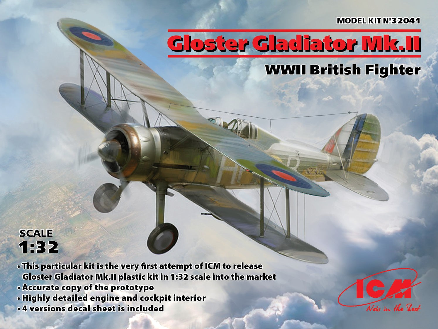 1/32 Gloster Gladiator Mk.II, WWII British Fighter - Hobby Sense