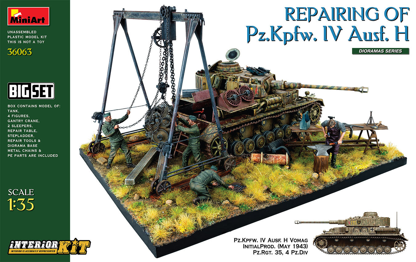1/35 Repairing Of Pz.Kpfw. IV Ausf. H. Big Set - Hobby Sense