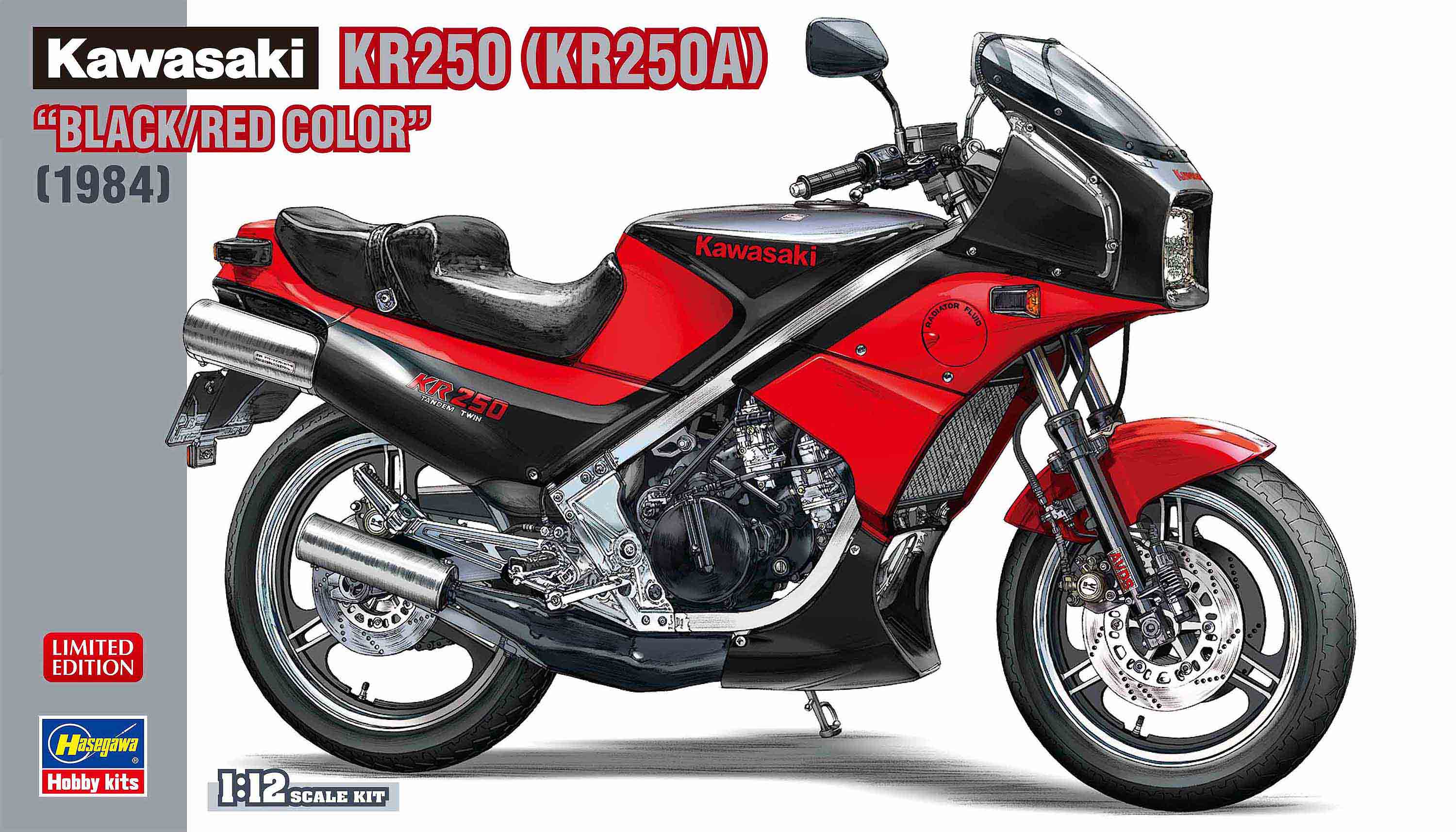 1/12 Kawasaki KR250 (KR250A) Black/Red Color - Hobby Sense
