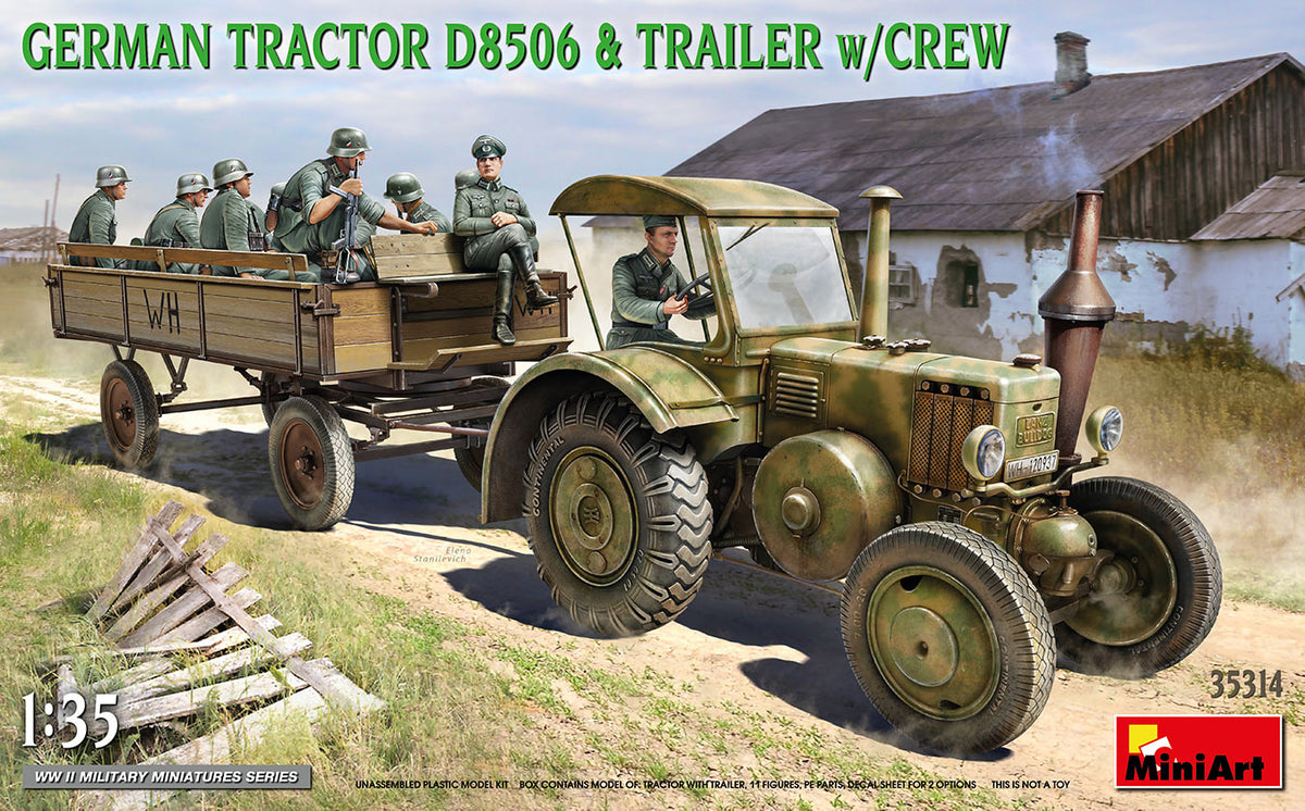 1/35 German Tractor D8506 with Trailer & Crew - Hobby Sense