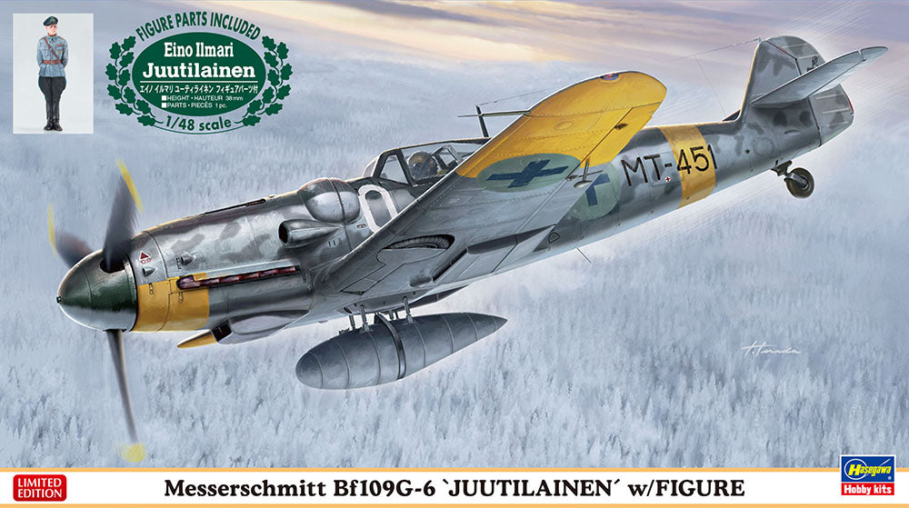 1/48 Messerschmitt Bf109G-6 Juutilainen w/Figure - Hobby Sense